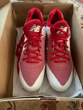 New Balance Men’s Red and White Athletic Sneakers